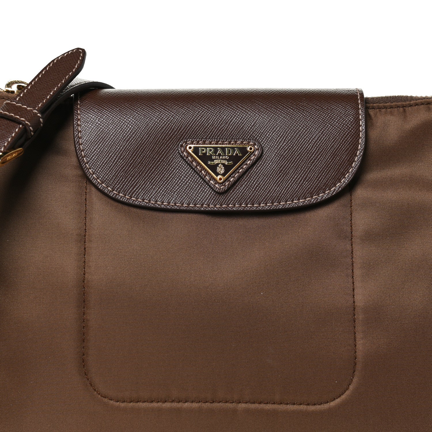 Prada Nylon Vela Saffiano Flat Flap Messenger Bag Corinto 8 of 12