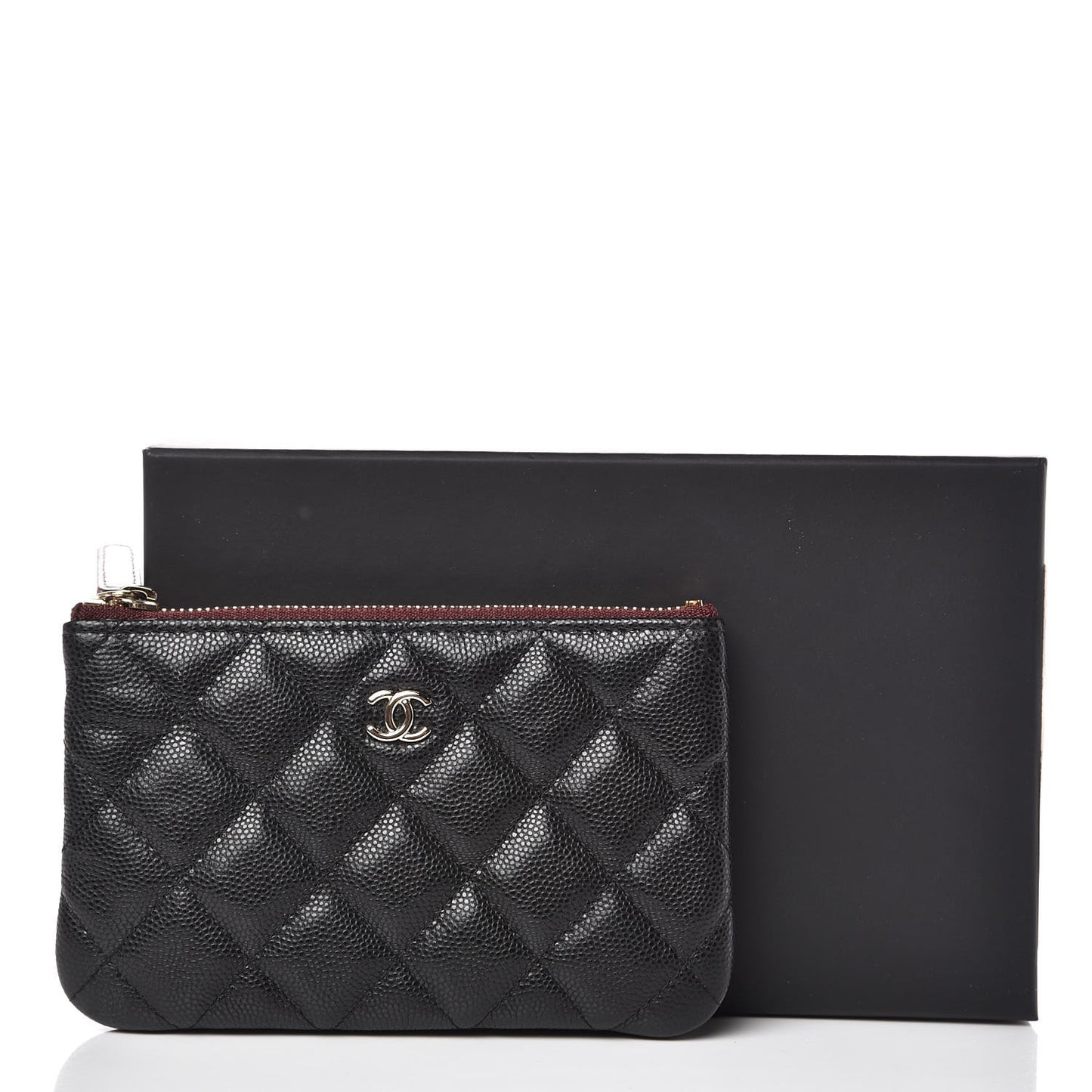 Caviar Quilted Small Cosmetic Case Black