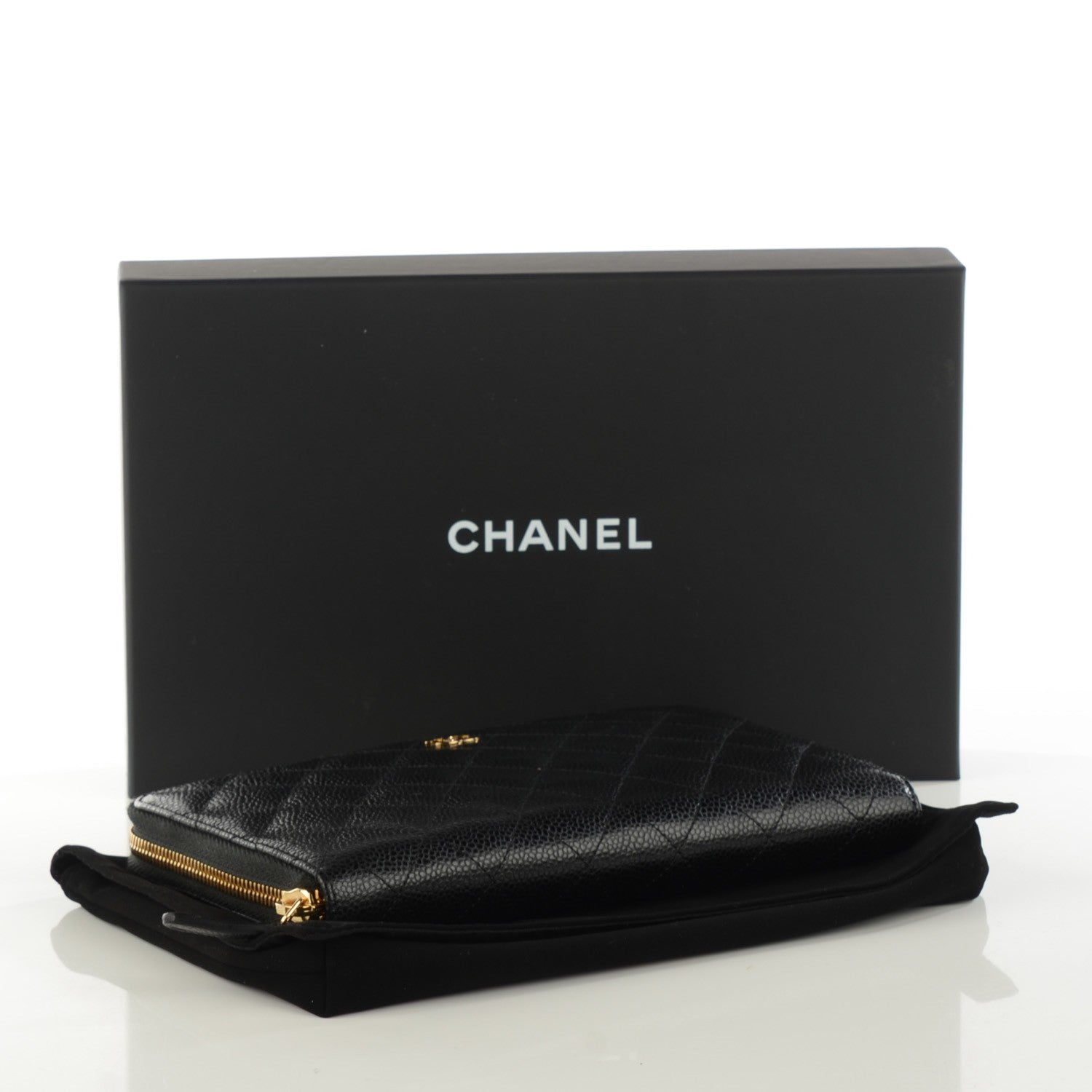 Chanel Caviar Quilted Large Zipped Wallet Black 4 of 8