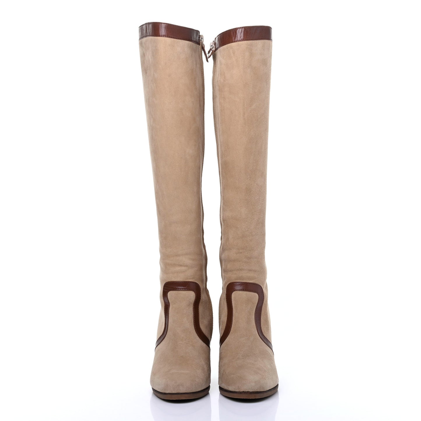 Suede Wedge Boots 37.5 Brown