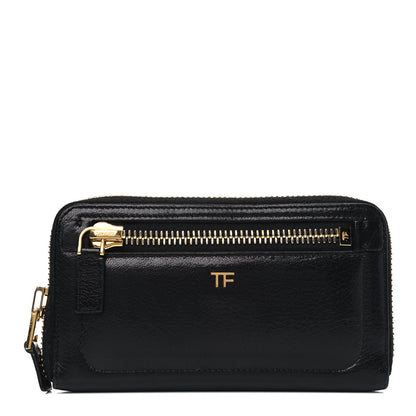 Tom Ford Calfskin Zip Around Wallet Black 1 of 9