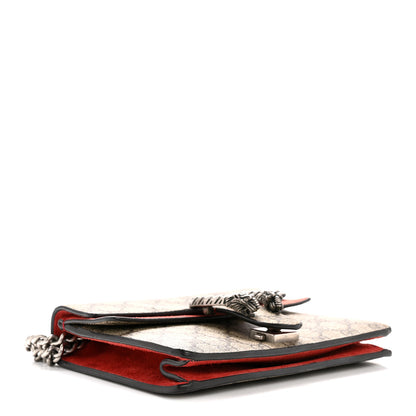 Gucci GG Supreme Monogram Suede Mini Dionysus Shoulder Bag Beige Ebony Vulcanic Red 4 of 14
