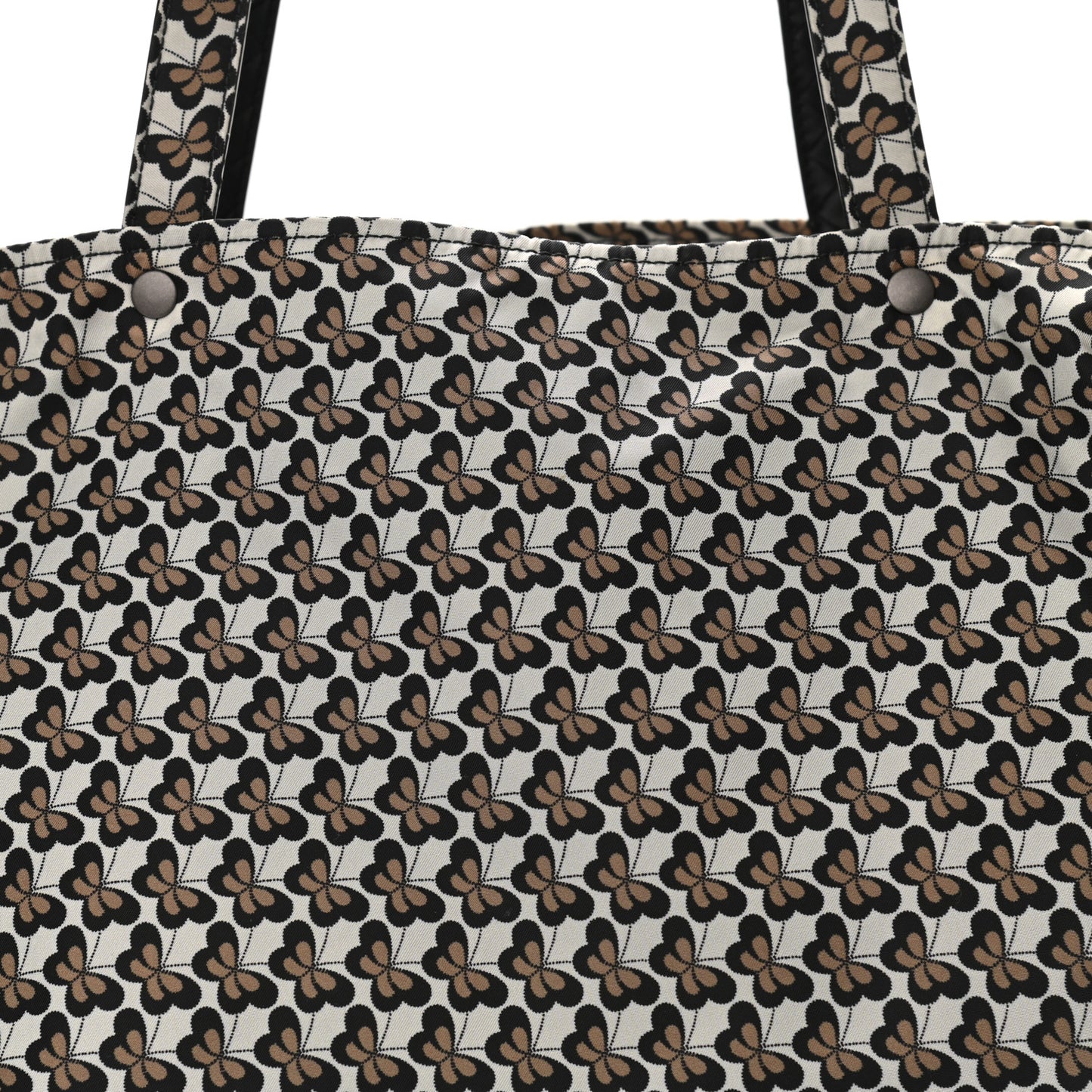 Nappa Nylon Medium Reversible Butterfly Shoulder Bag Black Cement