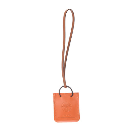 Hermes Milo Lambskin Swift Shopping Bag Charm Feu Gold 1 of 2