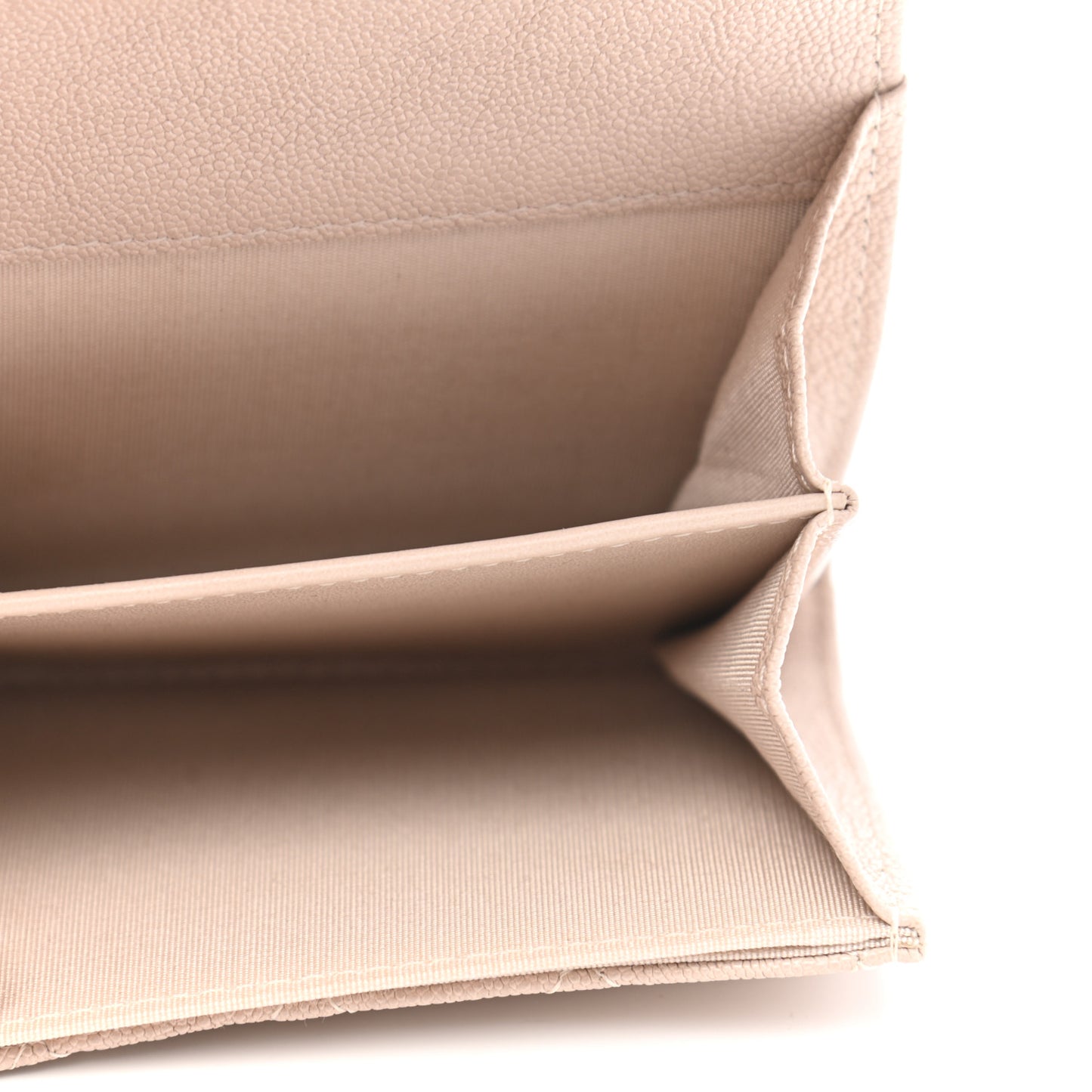 Caviar Quilted Boy Card Holder Wallet Beige