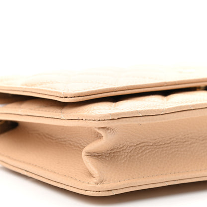 Chanel Caviar Quilted Wallet On Chain WOC Beige 10 of 12
