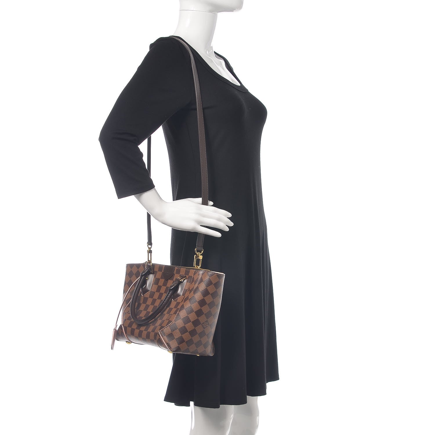 Louis Vuitton Damier Ebene Caissa Tote PM Rose Ballerine 2 of 12
