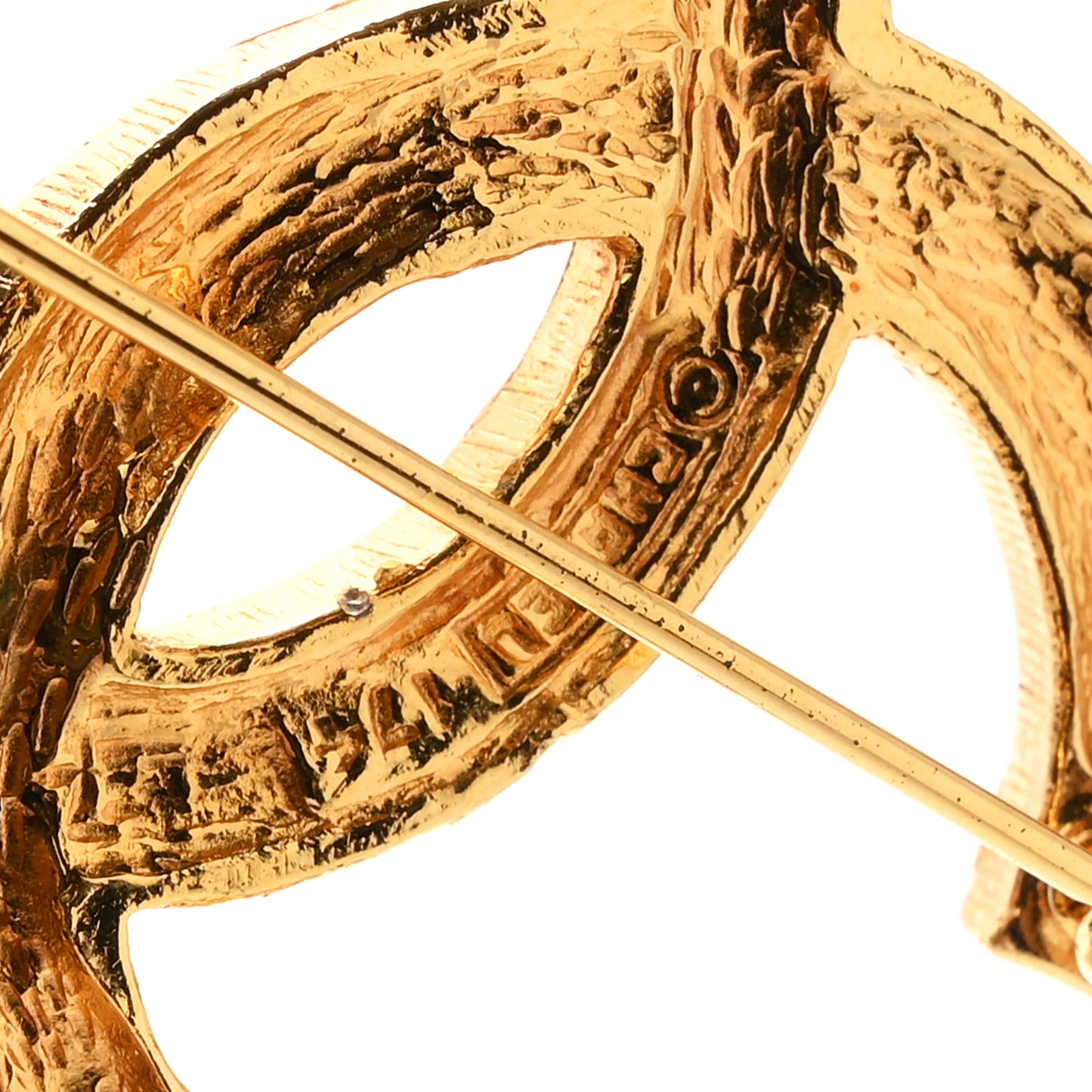 Crystal CC Brooch Gold