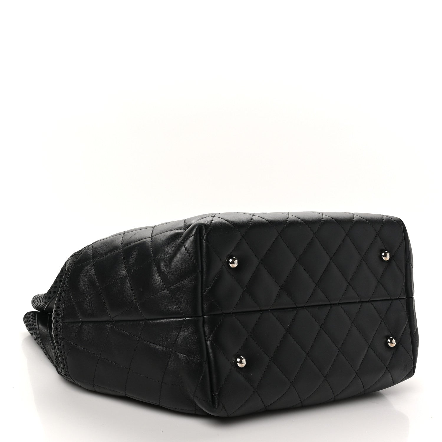 Chanel Calfskin Perforated Up In The Air North South Tote Black 4 of 10