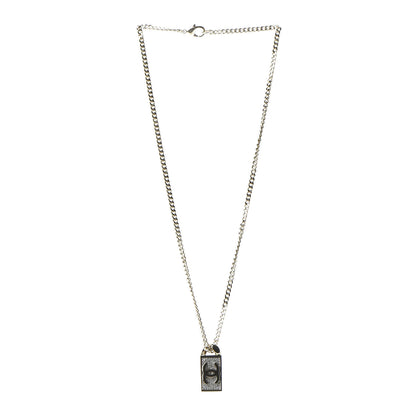 Chanel Crystal Dog Tag Charm Necklace Gold 3 of 7