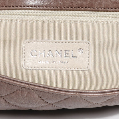 Chanel Washed Lambskin Quilted Chain Around Maxi Flap Taupe 6 of 7