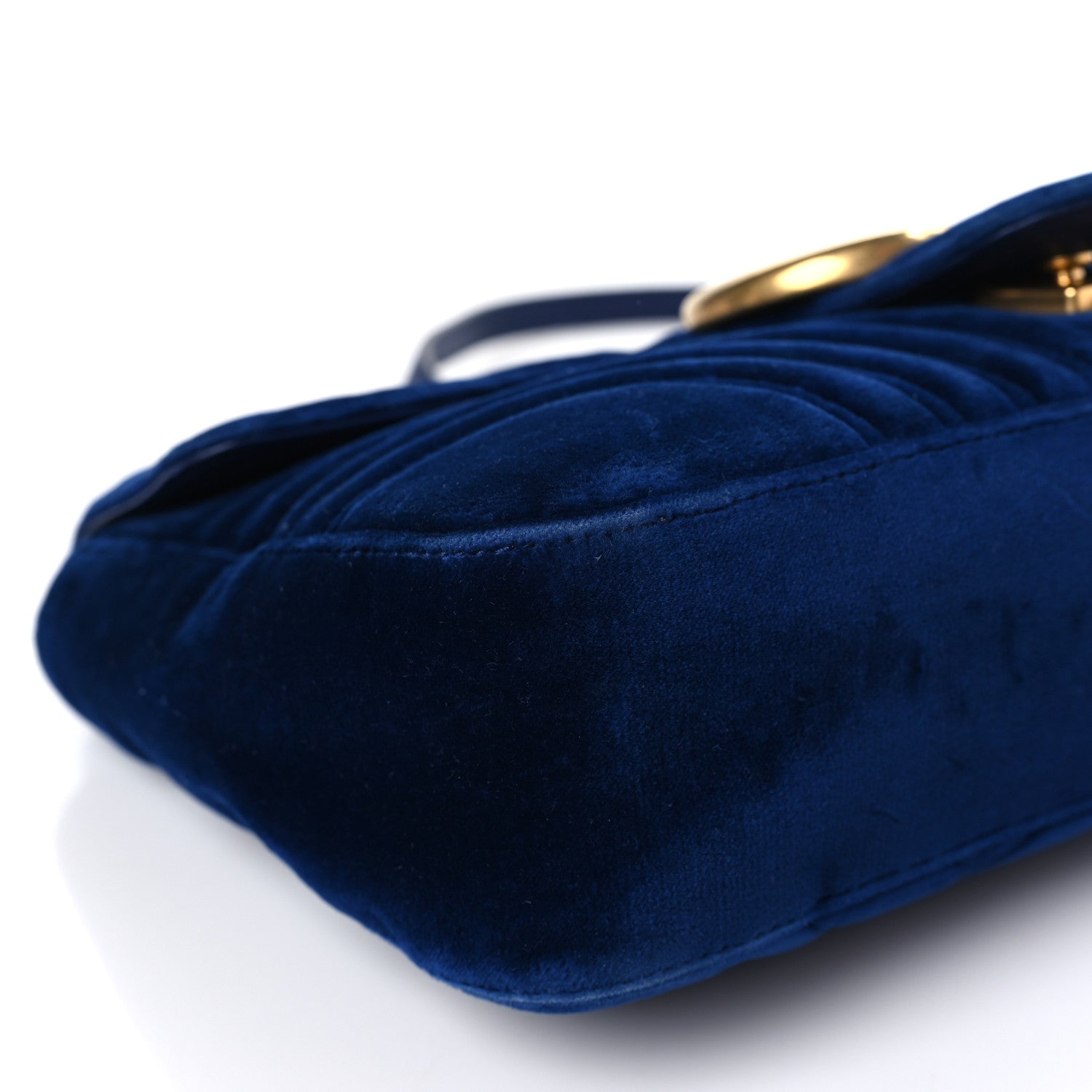 Gucci Velvet Matelasse Medium GG Marmont Shoulder Bag Cobalt Blue 8 of 9