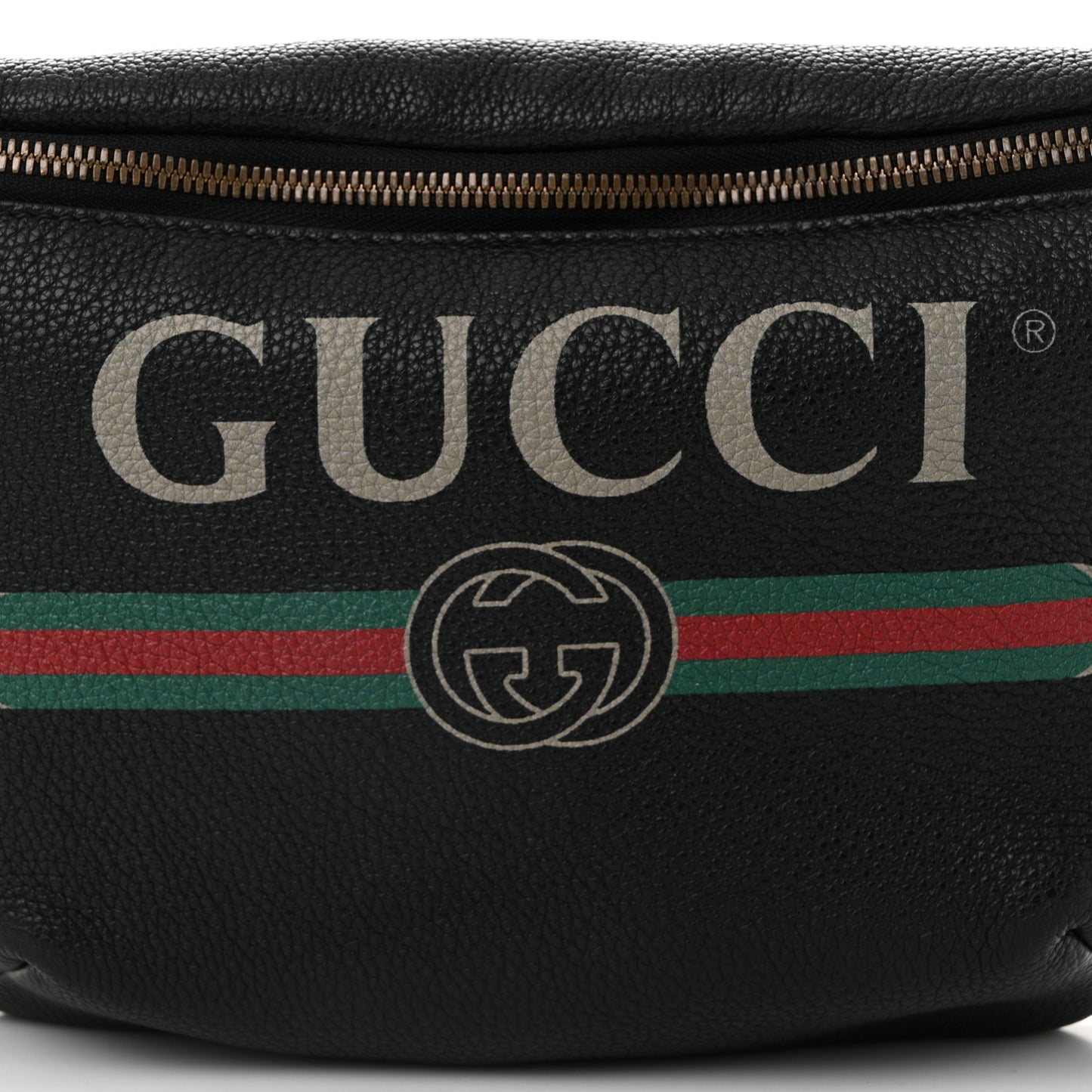 Grained Calfskin Logo Belt Bag Black