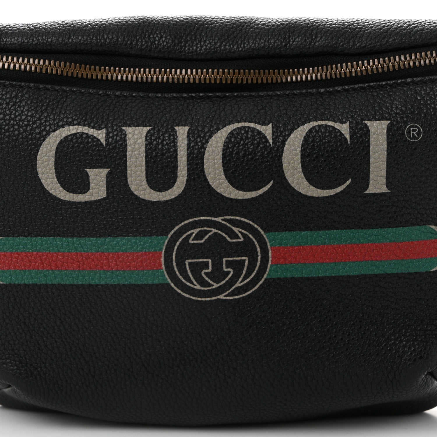 Gucci Grained Calfskin Logo Belt Bag Black 8 of 10