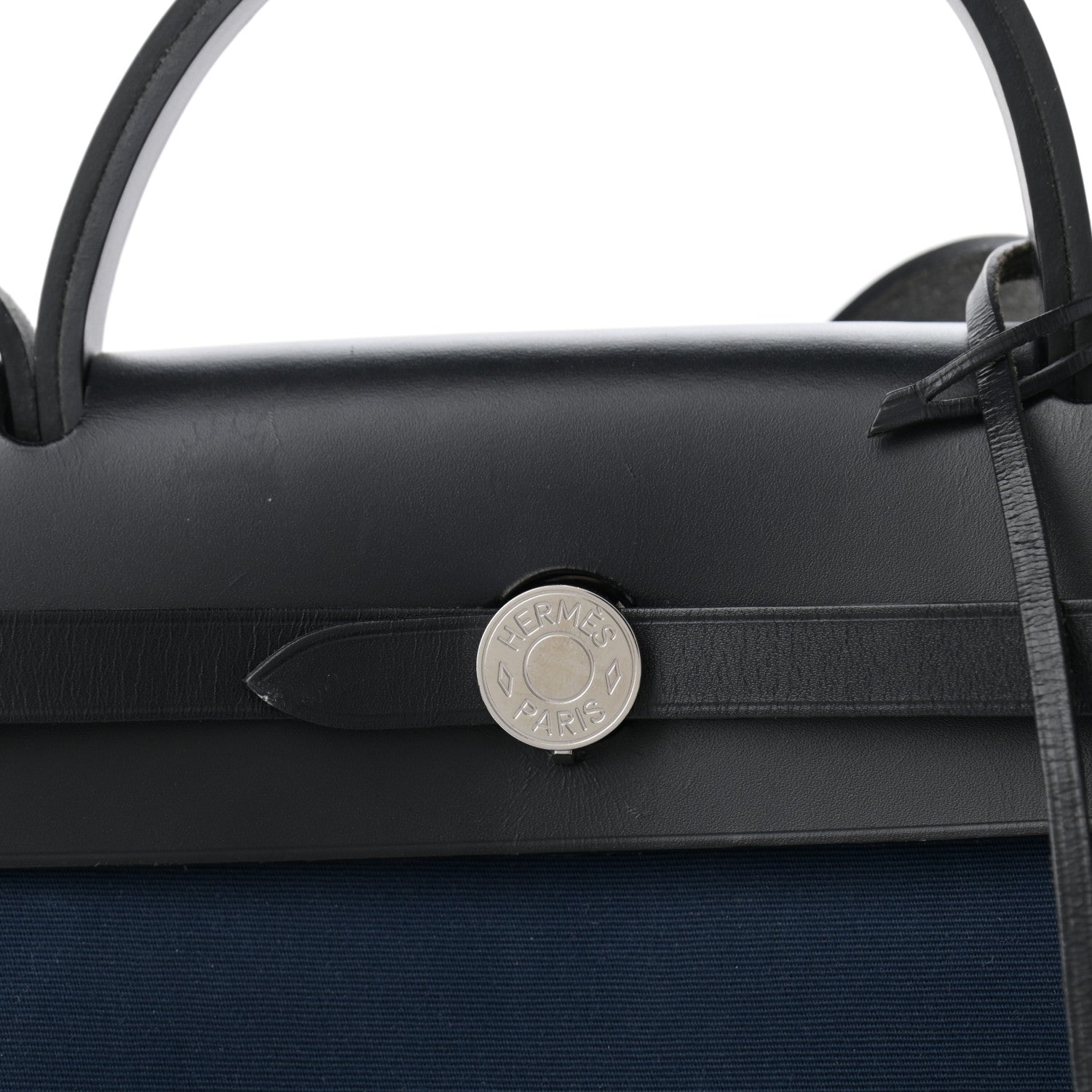 Hermes Toile Vache Hunter Herbag Zip Retourne 31 PM Black Bleu Indigo 9 of 12