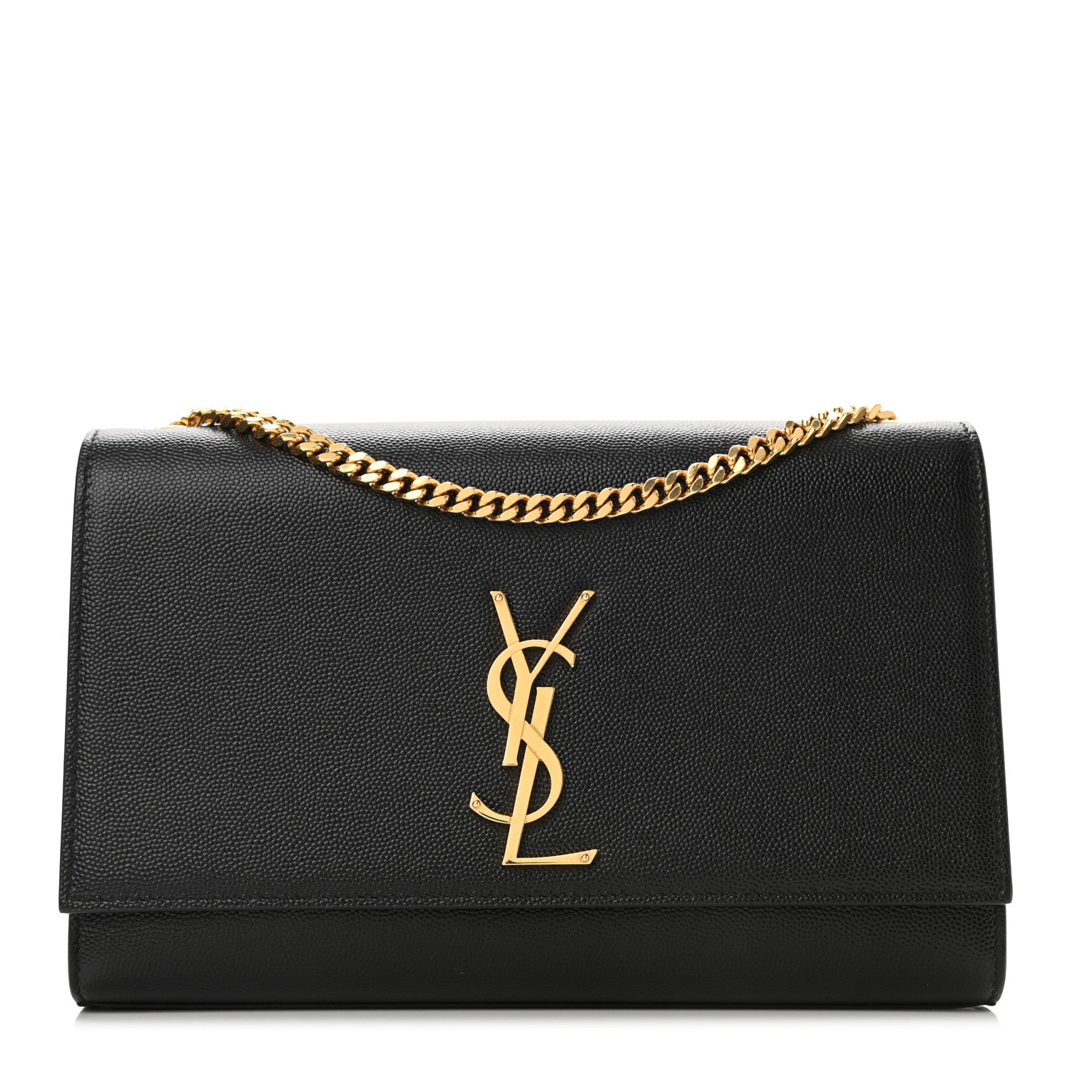 Saint Laurent Grain De Poudre Medium Classic Monogram Kate Satchel Black 1 of 10