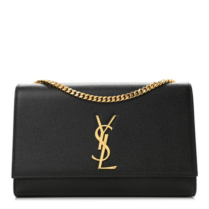 Saint Laurent Grain De Poudre Medium Classic Monogram Kate Satchel Black 1 of 10