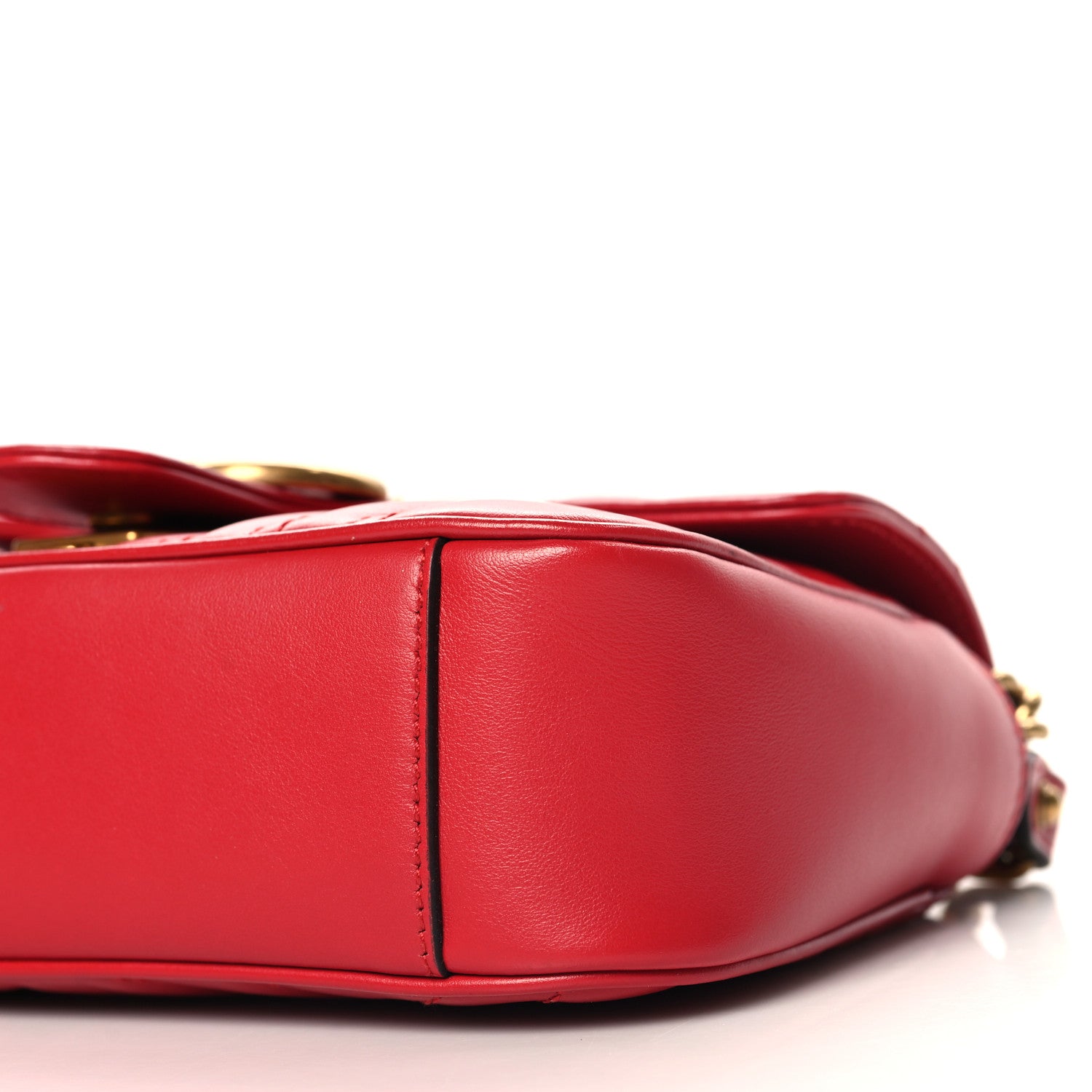 Gucci Calfskin Matelasse Mini GG Marmont Shoulder Bag Hibiscus Red 10 of 10