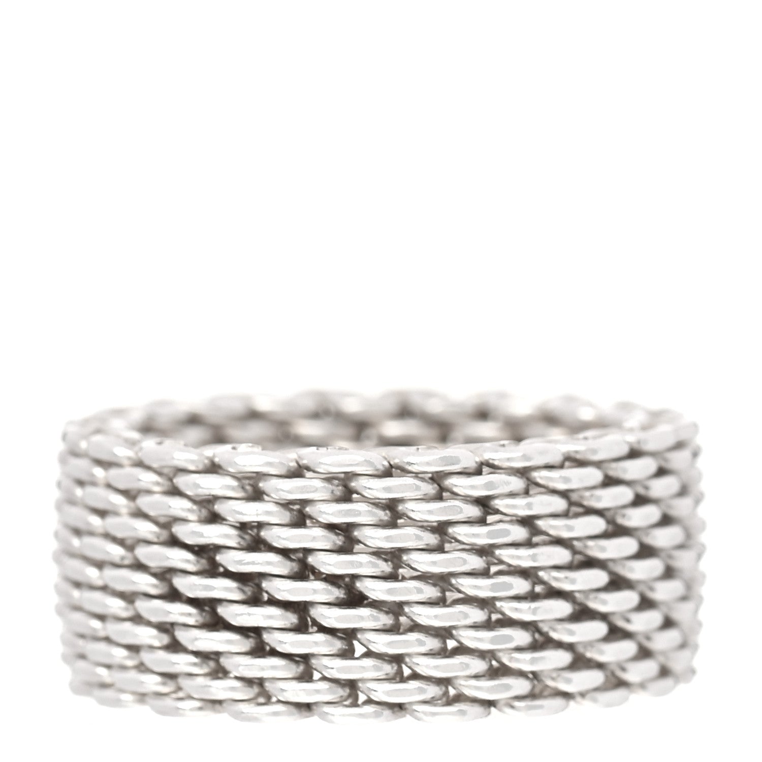 Tiffany Sterling Silver Somerset Mesh Ring 57 8 1 of 5