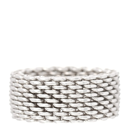 Tiffany Sterling Silver Somerset Mesh Ring 57 8 1 of 5
