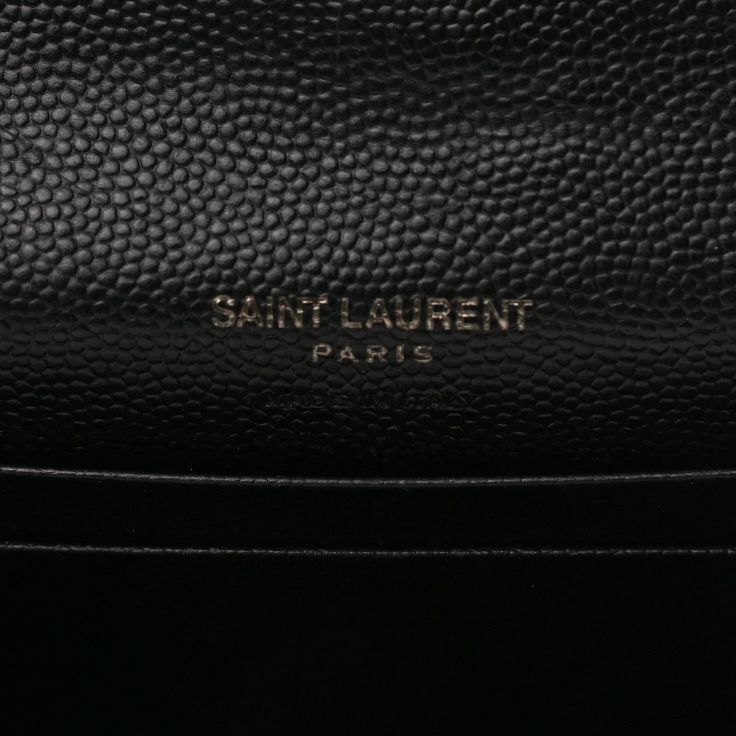 Saint Laurent Grain De Poudre Matelasse Chevron Small Monochrome Monogram Envelope Wallet Black 6 of 7
