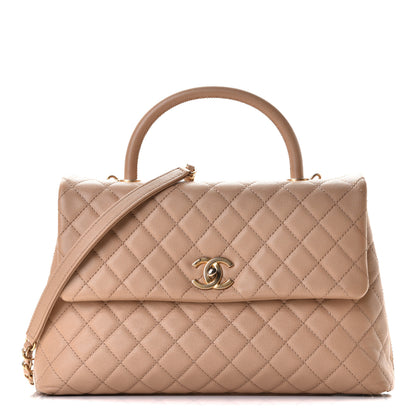 Chanel Caviar Quilted Medium Coco Handle Flap Beige 1 of 4
