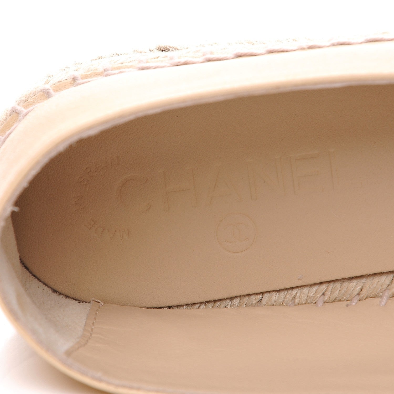 Chanel Lambskin CC Espadrilles 39 Beige Black 7 of 9