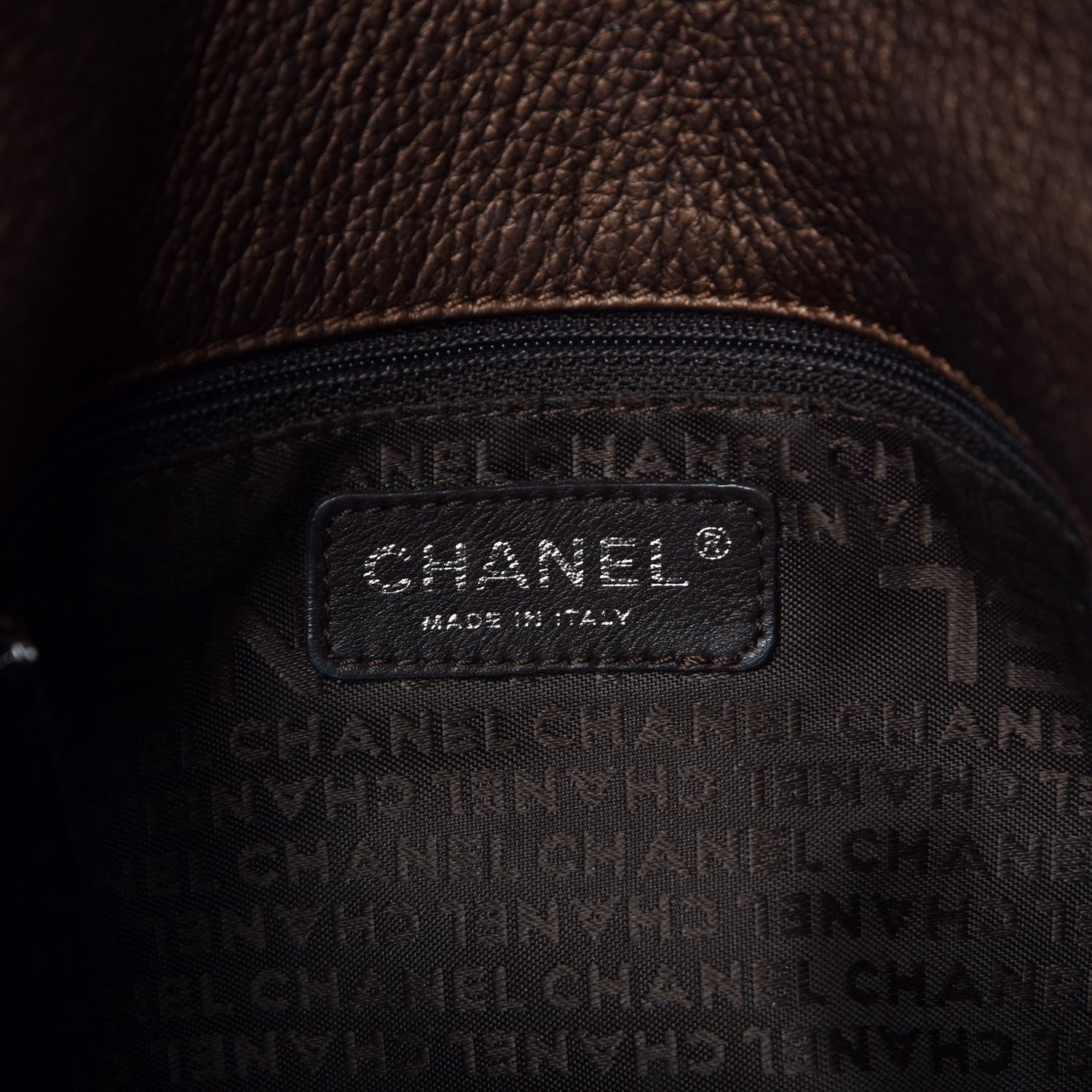 Chanel Metallic Calfskin Stitched Shoulder Bag Bronze 8 of 9