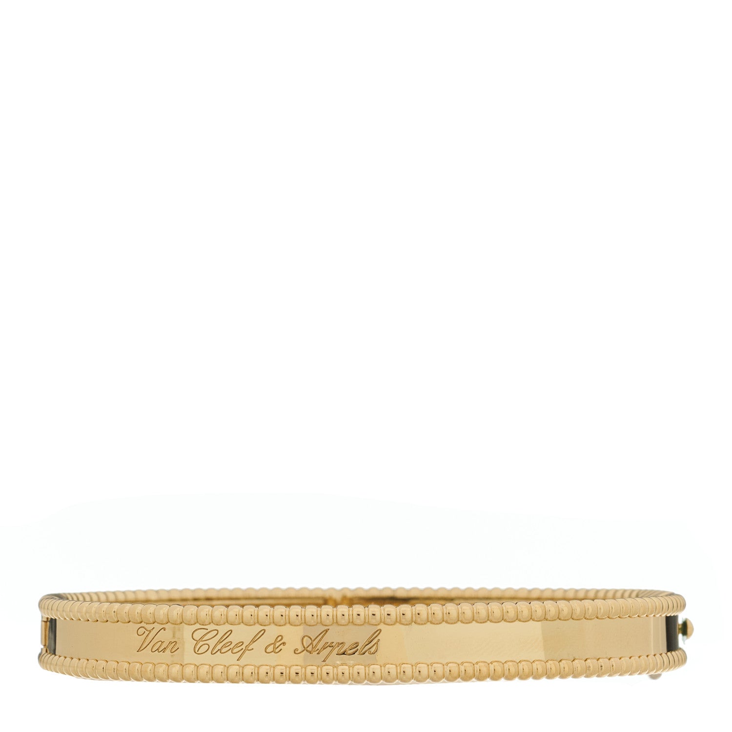 Van Cleef & Arpels 18K Yellow Gold Perlee Signature Bangle Bracelet XL 1 of 4