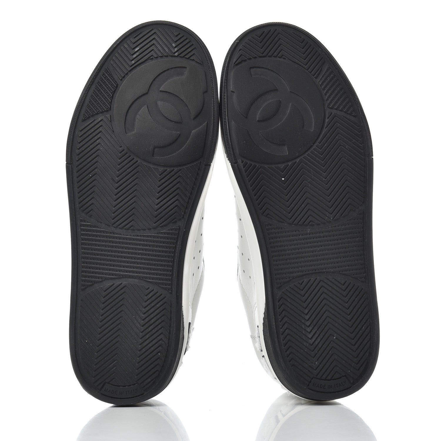 Chanel Calfskin Womens Logo Sneakers 35 Black White 5 of 18