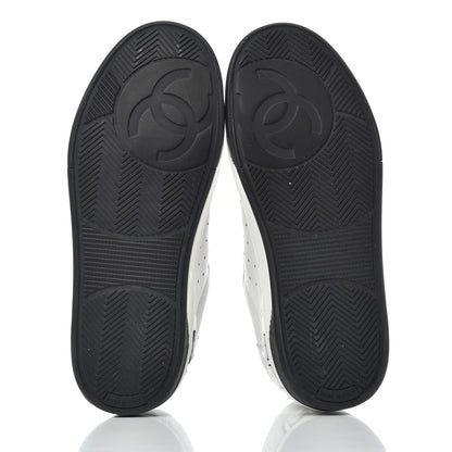 Chanel Calfskin Womens Logo Sneakers 35 Black White 5 of 18
