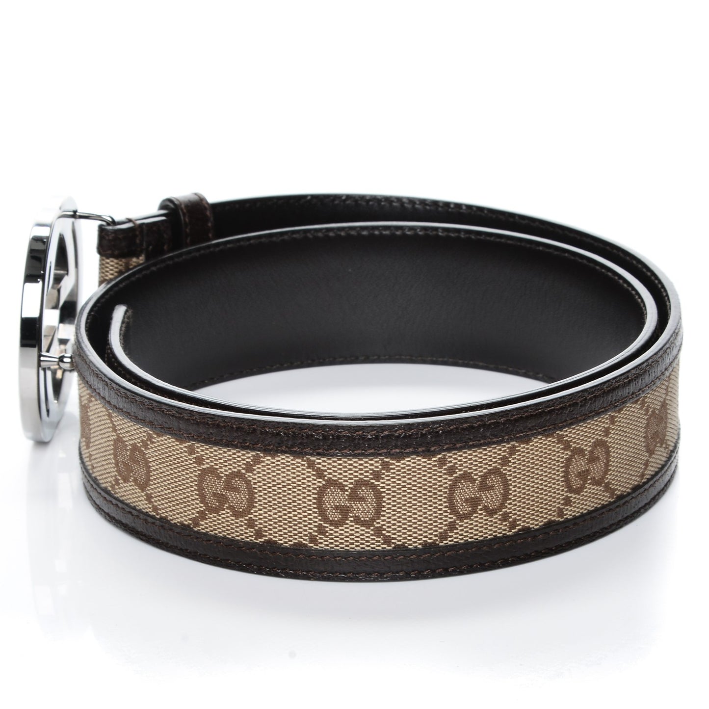 Monogram Interlocking G Belt 80 32 Dark Brown