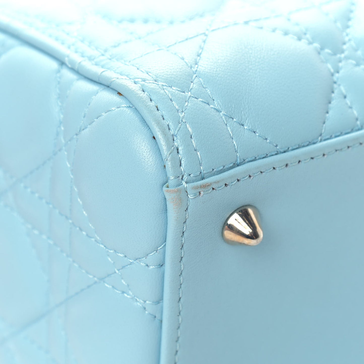 Lambskin Cannage Medium Lady Dior Light Blue