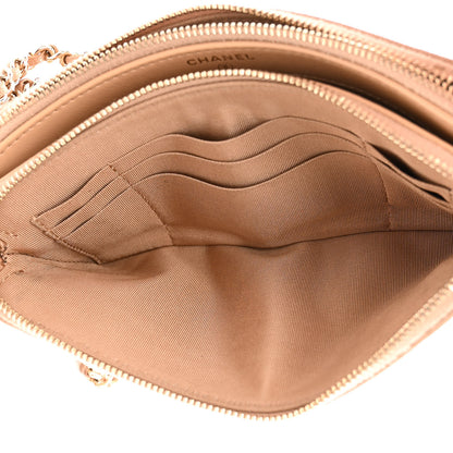 Chanel Caviar Quilted Small Clutch With Chain Beige 6 of 15