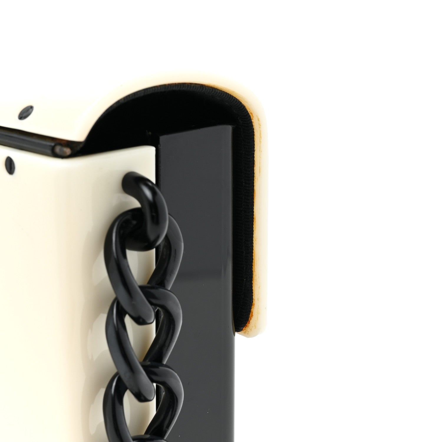Chanel Acrylic Single Flap Black White 14 of 14