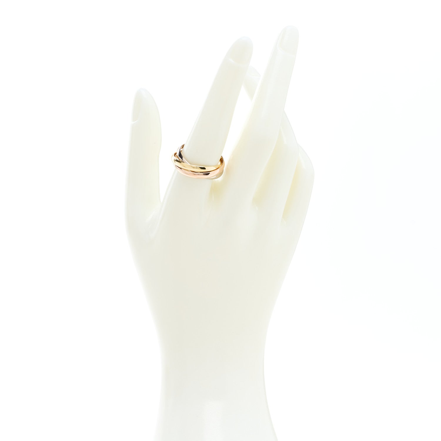 Cartier 18K Pink Yellow White Gold Small Trinity Ring 58 8.25 2 of 9