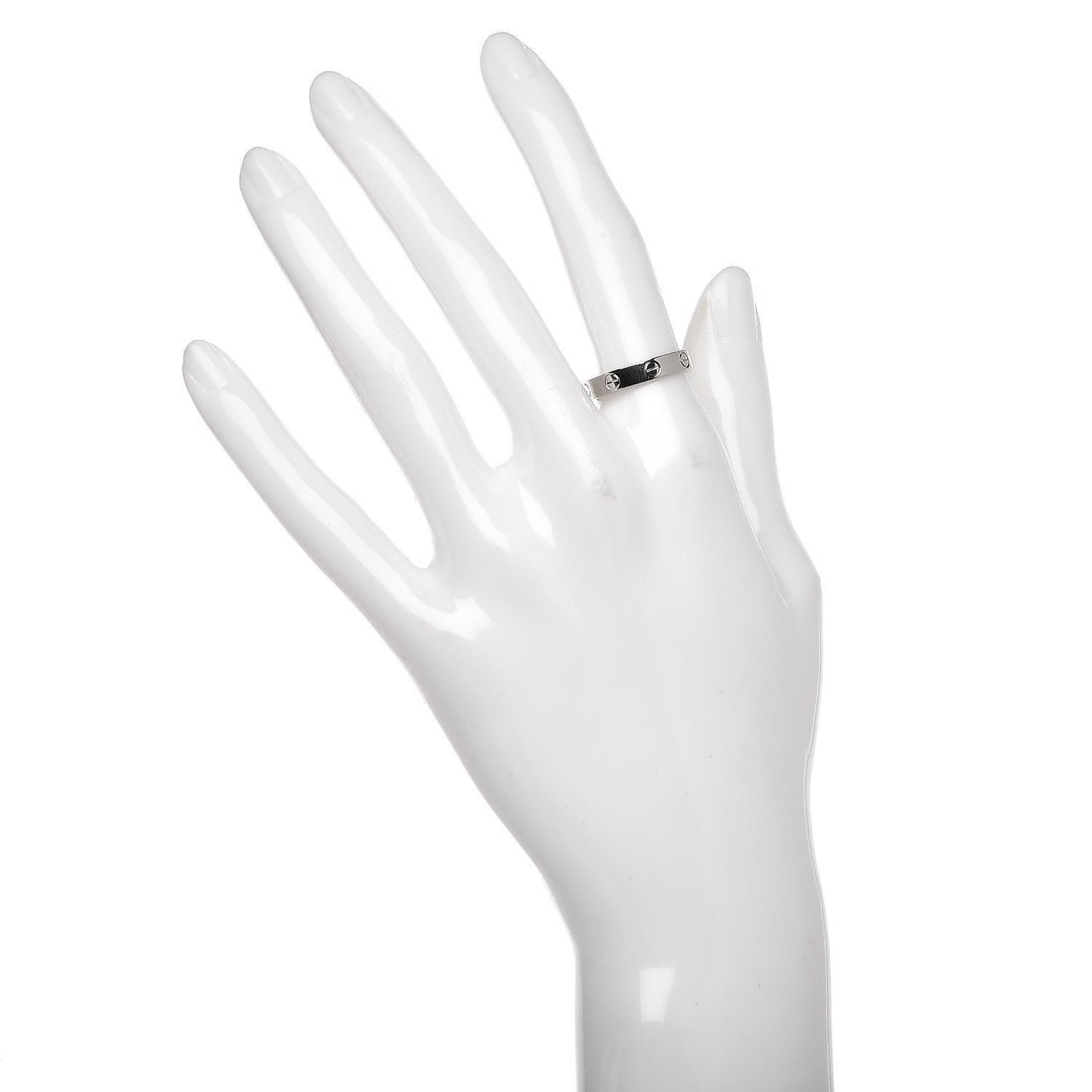 18K White Gold 3.5mm LOVE Wedding Band Ring 53 6.25