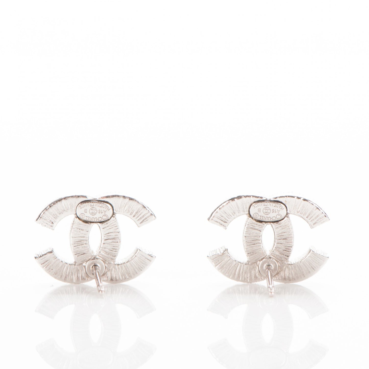 Crystal CC Earrings Silver