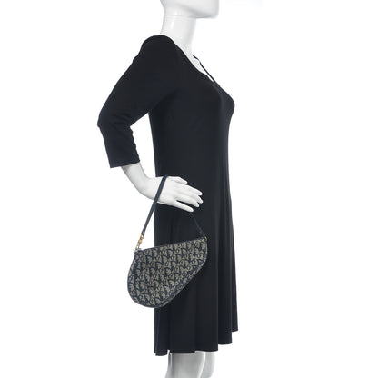 Christian Dior Monogram Mini Saddle Pochette Navy 2 of 11