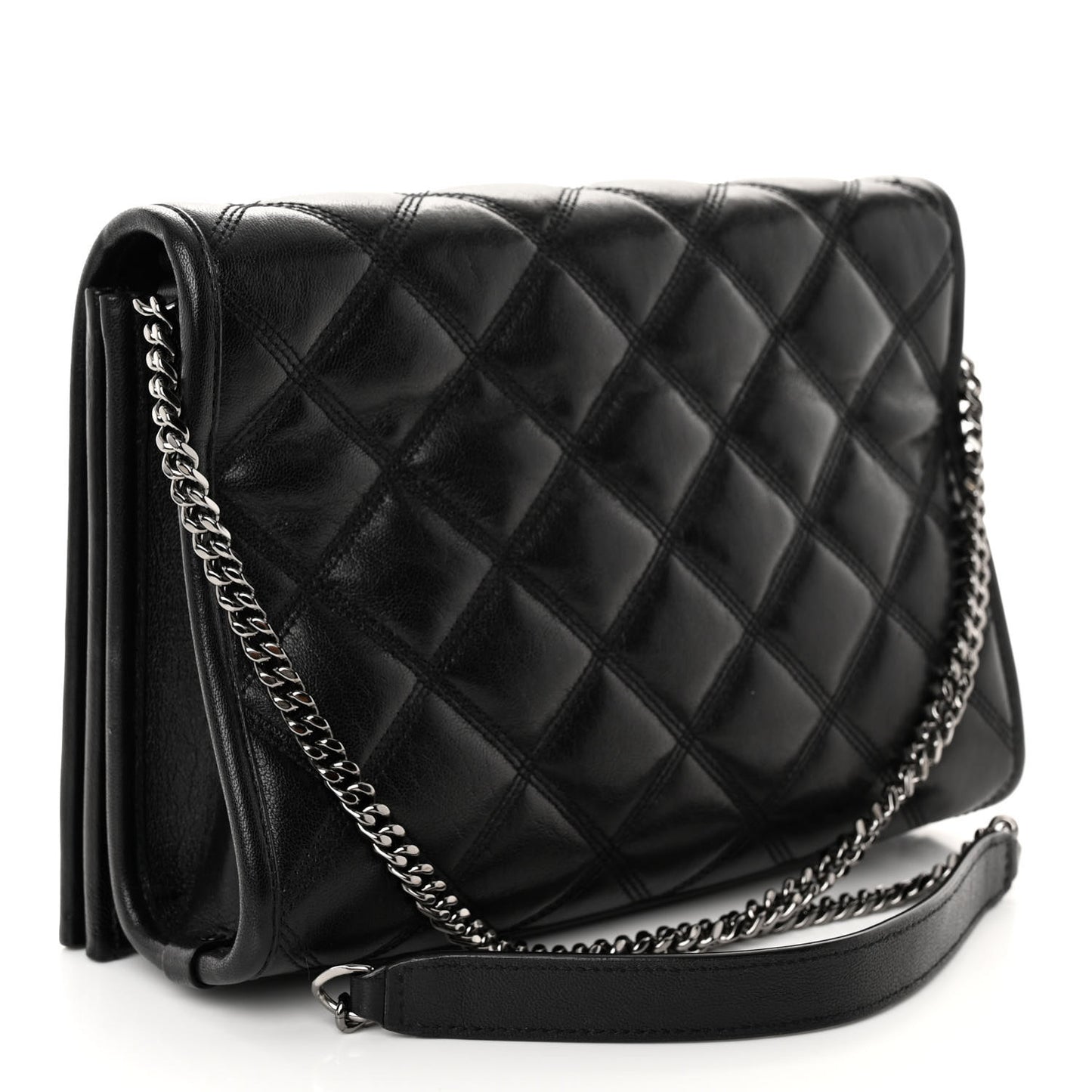 Lambskin Quilted Mini Becky Chain Bag Black