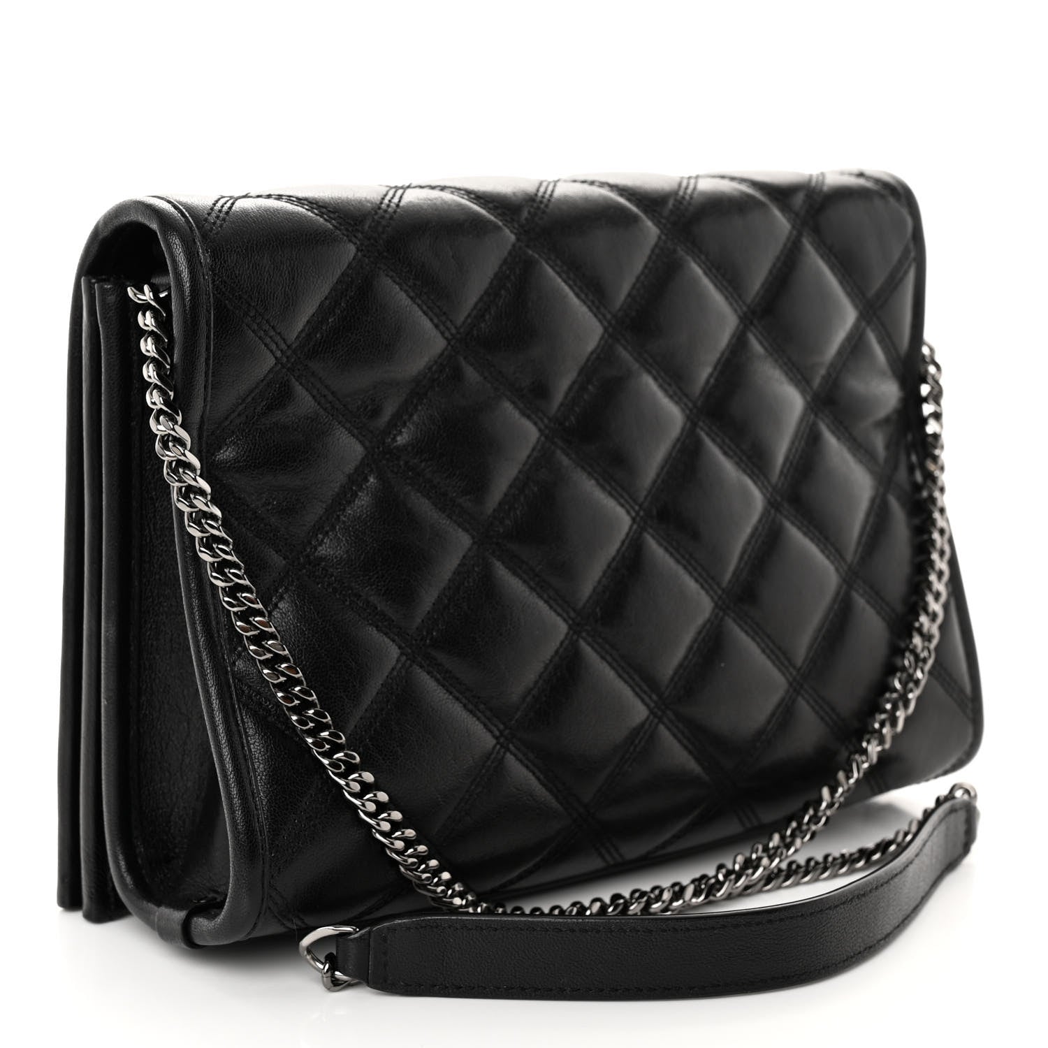Saint Laurent Lambskin Quilted Mini Becky Chain Bag Black 3 of 8