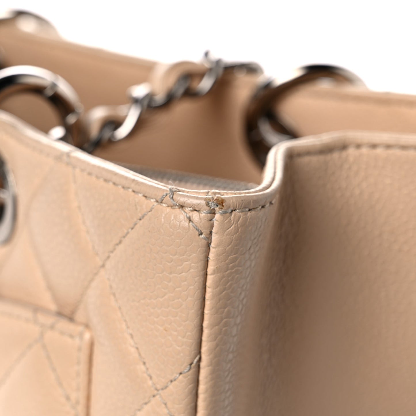 Caviar Quilted Grand Shopping Tote GST Beige Clair