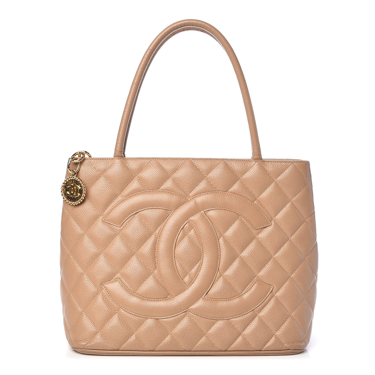 Chanel Caviar Quilted Medallion Tote Beige 1 of 14
