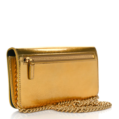 Balenciaga Metallic Calfskin BB Phone Holder Wallet On Chain Gold 2 of 8