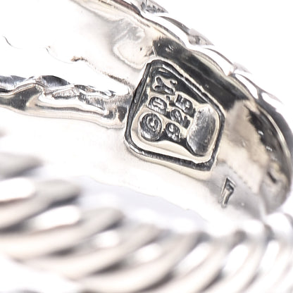 David Yurman Sterling Silver Diamond Prasiolite 14mm Albion Ring 54 7 5 of 5