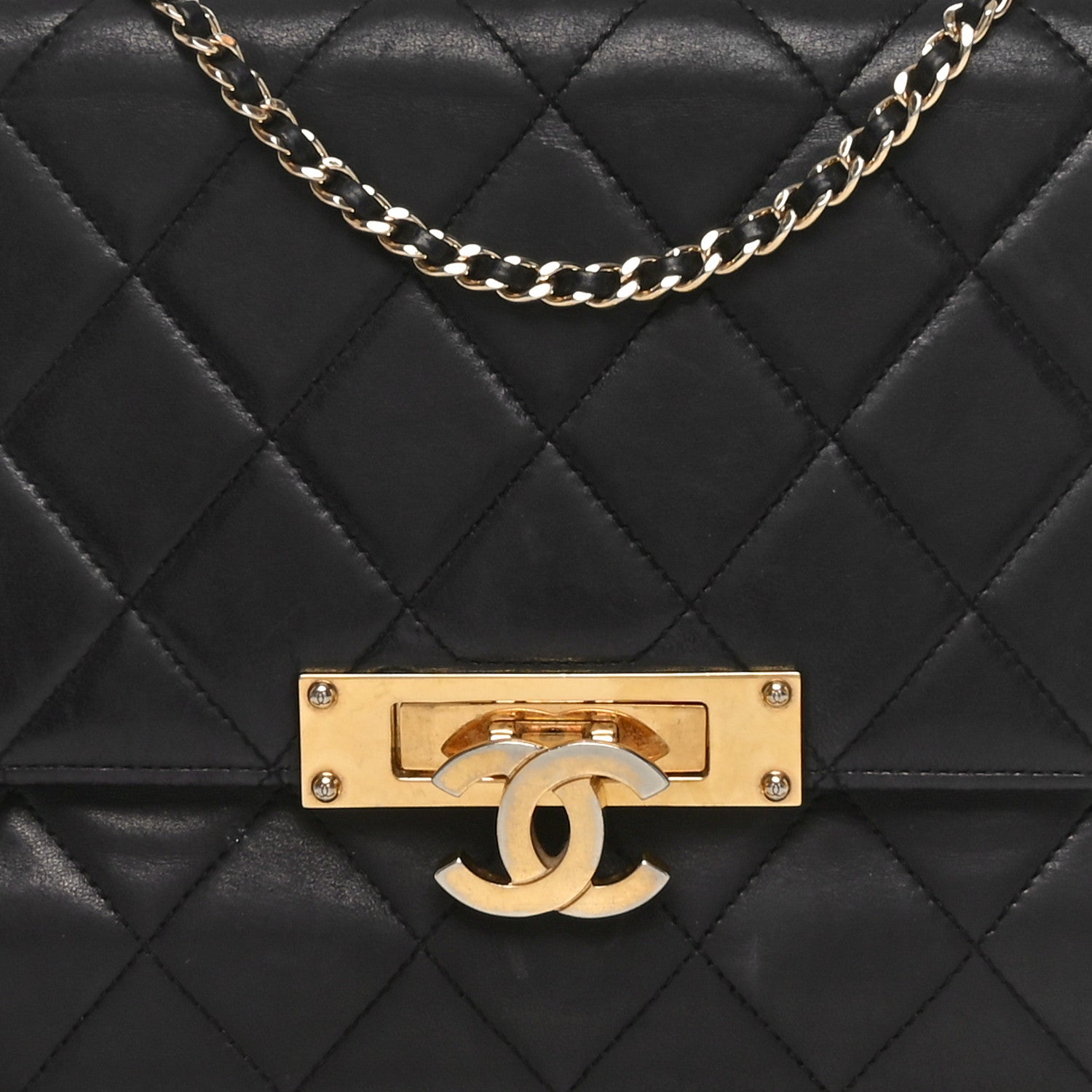Chanel Lambskin Quilted Medium Golden Class Flap Black 8 of 10