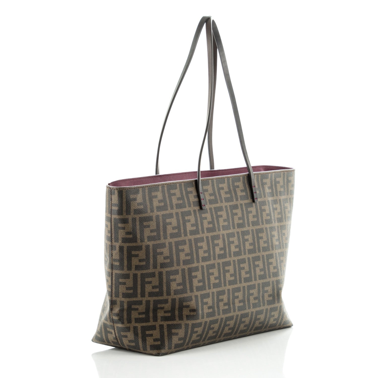 Fendi Zucca Spalmati Medium Roll Tote Tobacco Fuxia 3 of 8