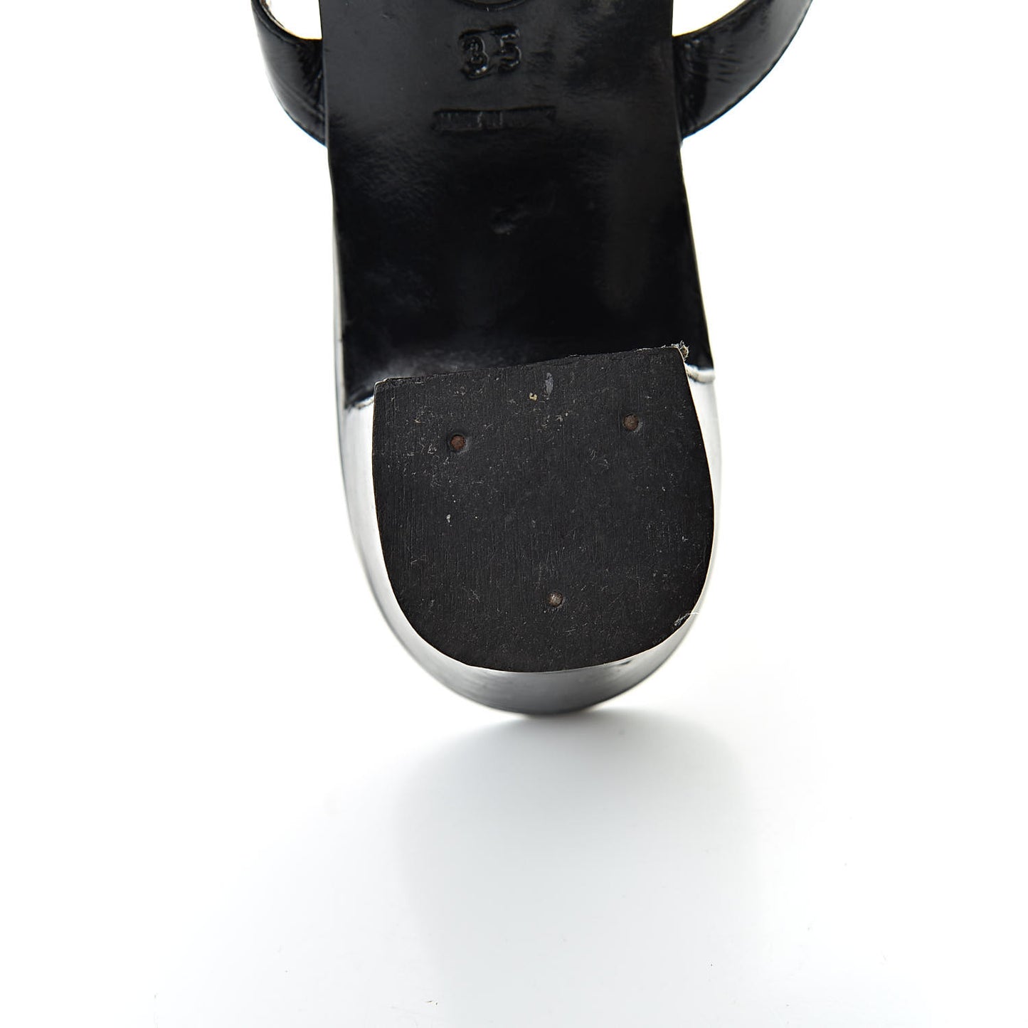 Patent CC Strappy Sandals 35 Black Beige