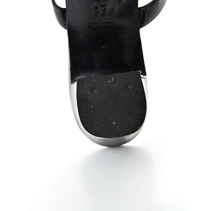 Chanel Patent CC Strappy Sandals 35 Black Beige 19 of 20