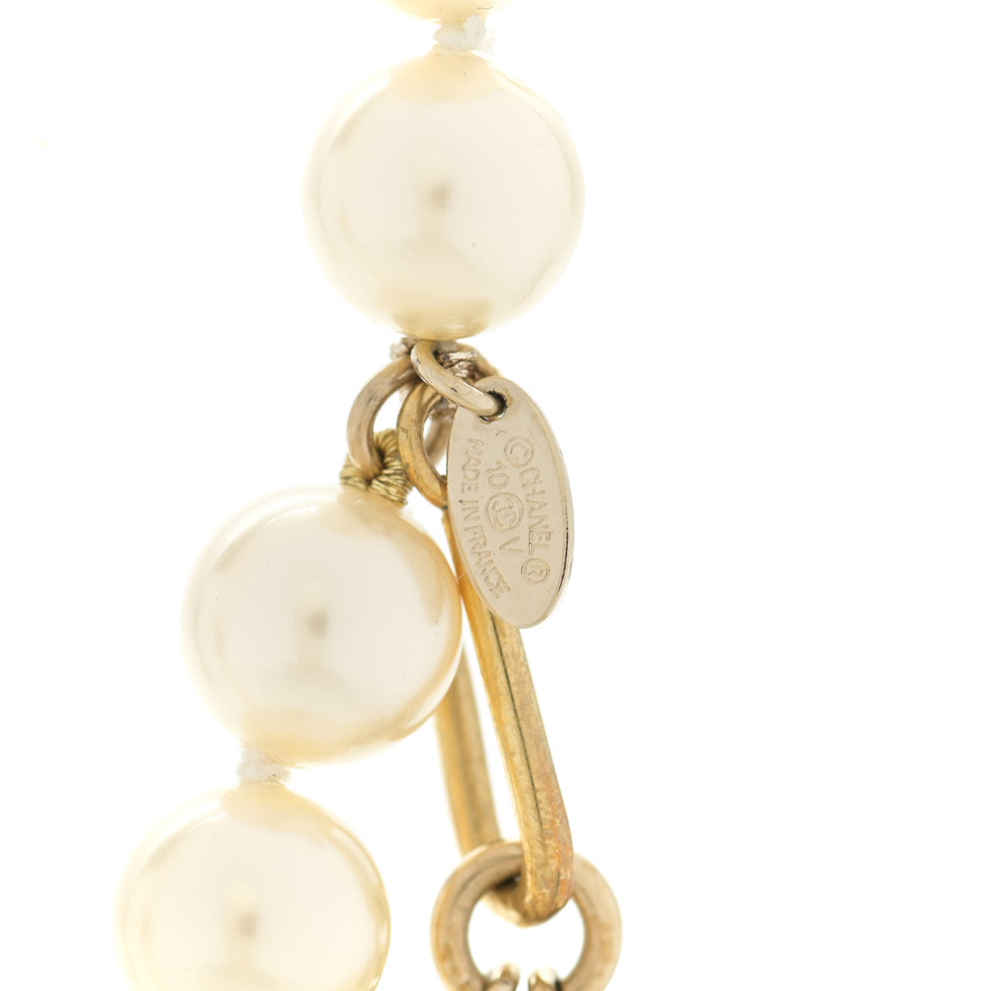 Pearl CC Necklace Belt Light Gold
